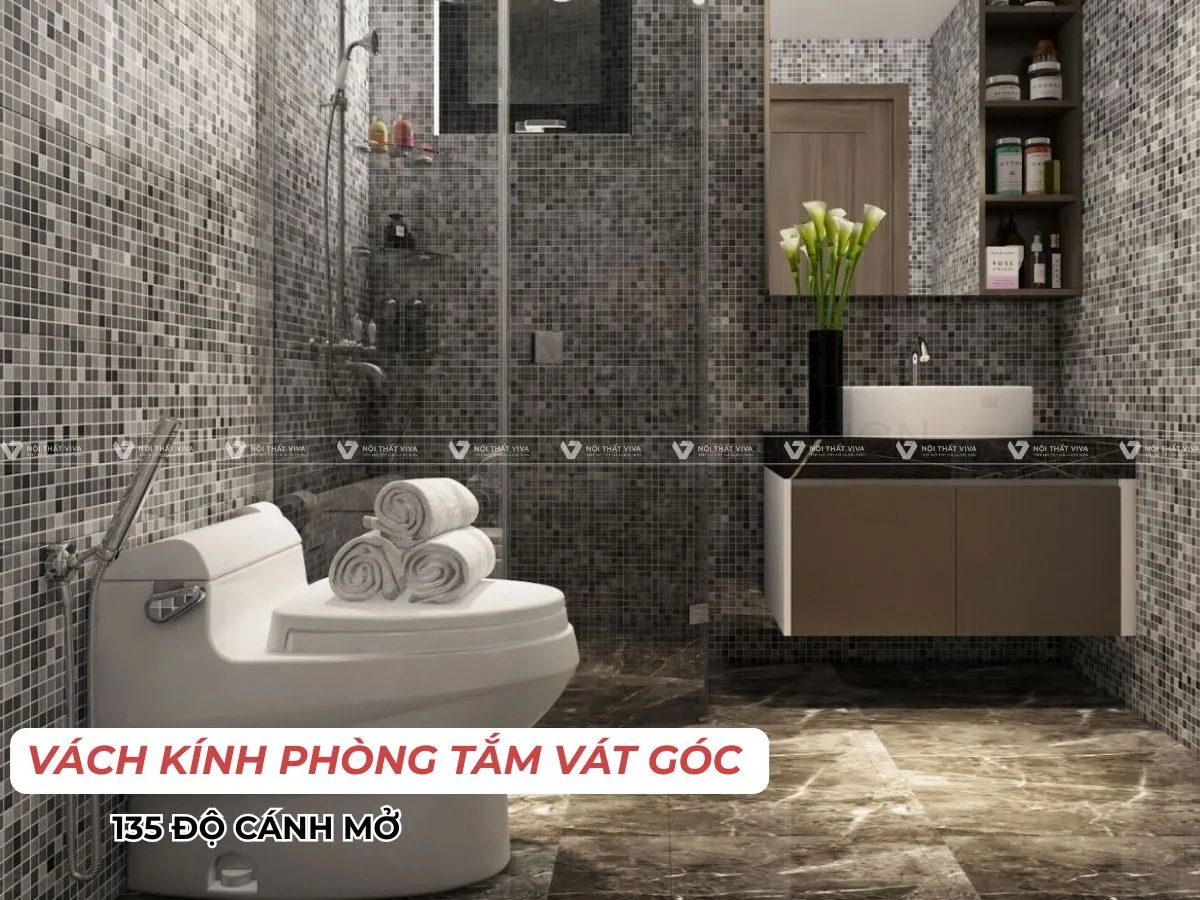 Phòng tắm kính 135 độ là gì? Ưu điểm và cách thiết kế phù hợp mọi không gian