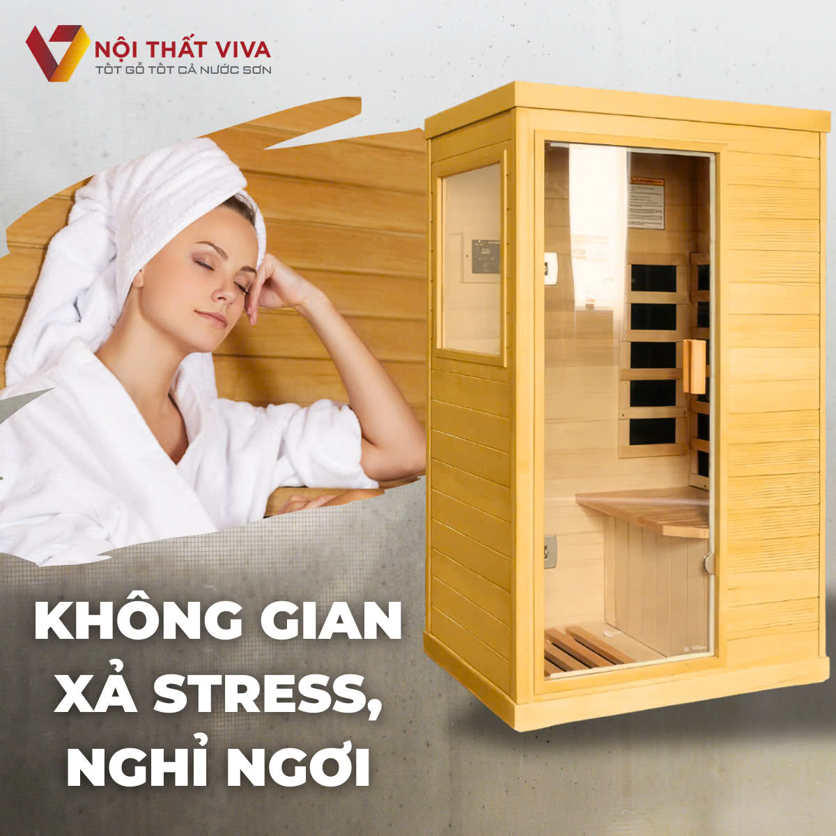 Phòng Xông Hơi Khô Hồng Ngoại Chất Liệu Gỗ Thông Tự Nhiên Chất Lượng