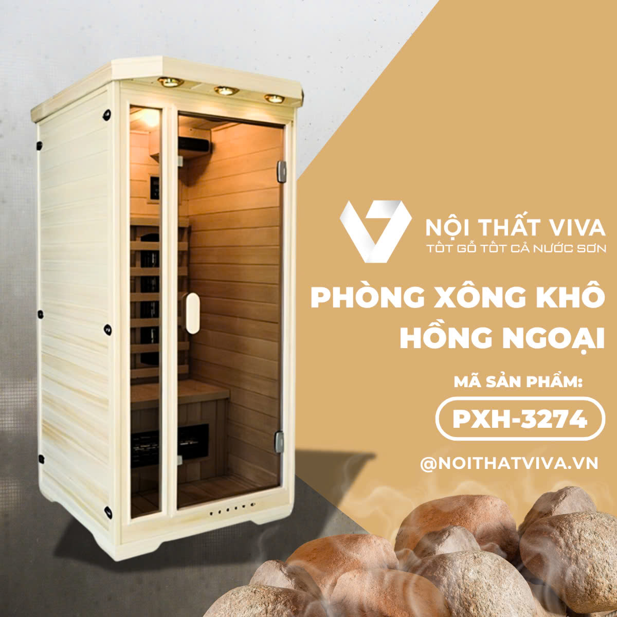 Phòng Xông Khô Hồng Ngoại Thiết Kế Hiện Đại Gỗ Thông Chất Lượng