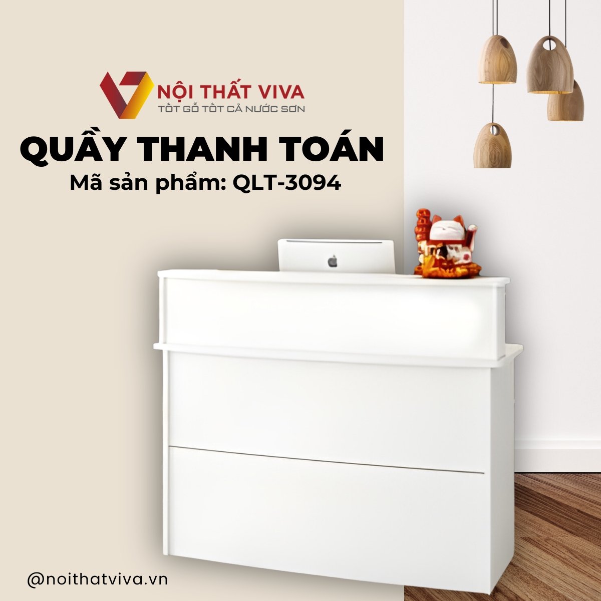 Quầy Thanh Toán Gỗ Công Nghiệp MDF Phủ Melamine Chất Lượng