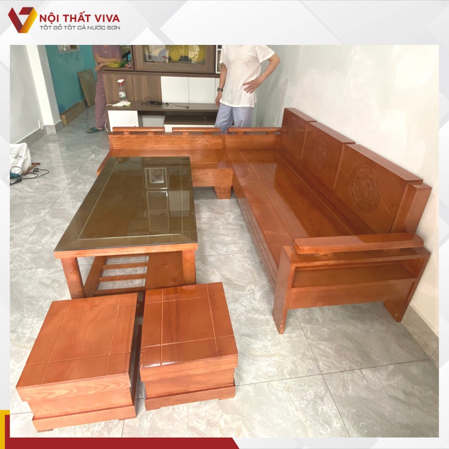 Review sofa g&oacute;c chữ L gỗ xoan đ&agrave;o: đẹp, bền, gi&aacute; rẻ c&oacute; đ&aacute;ng mua kh&ocirc;ng?