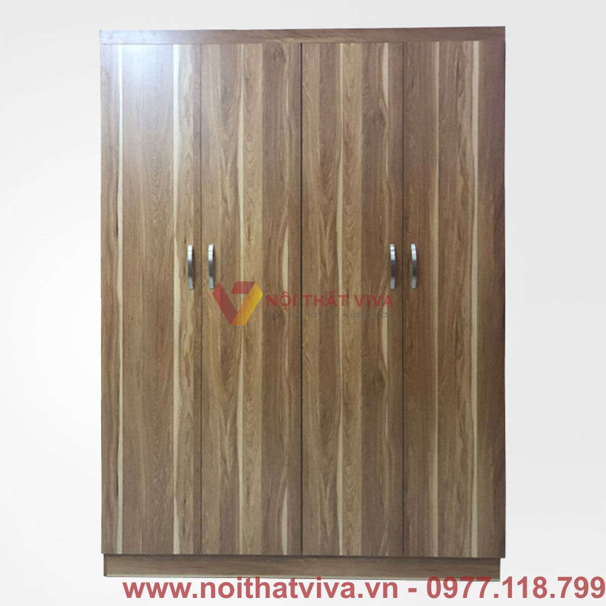 Tủ Quần Áo 4 Buồng Gỗ Công Nghiệp MDF Melamine Vân Gỗ Sọc Vàng