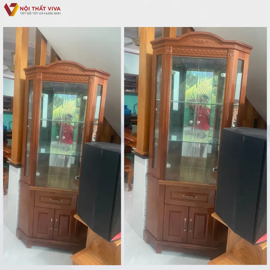 mẫu tủ trang trí phòng khách