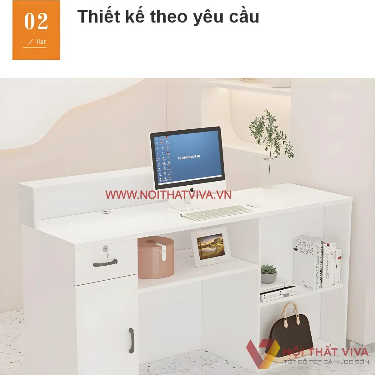 Quầy Thu Ngân Gỗ Công Nghiệp Thiết Kế Độc Đáo Hiện Đại