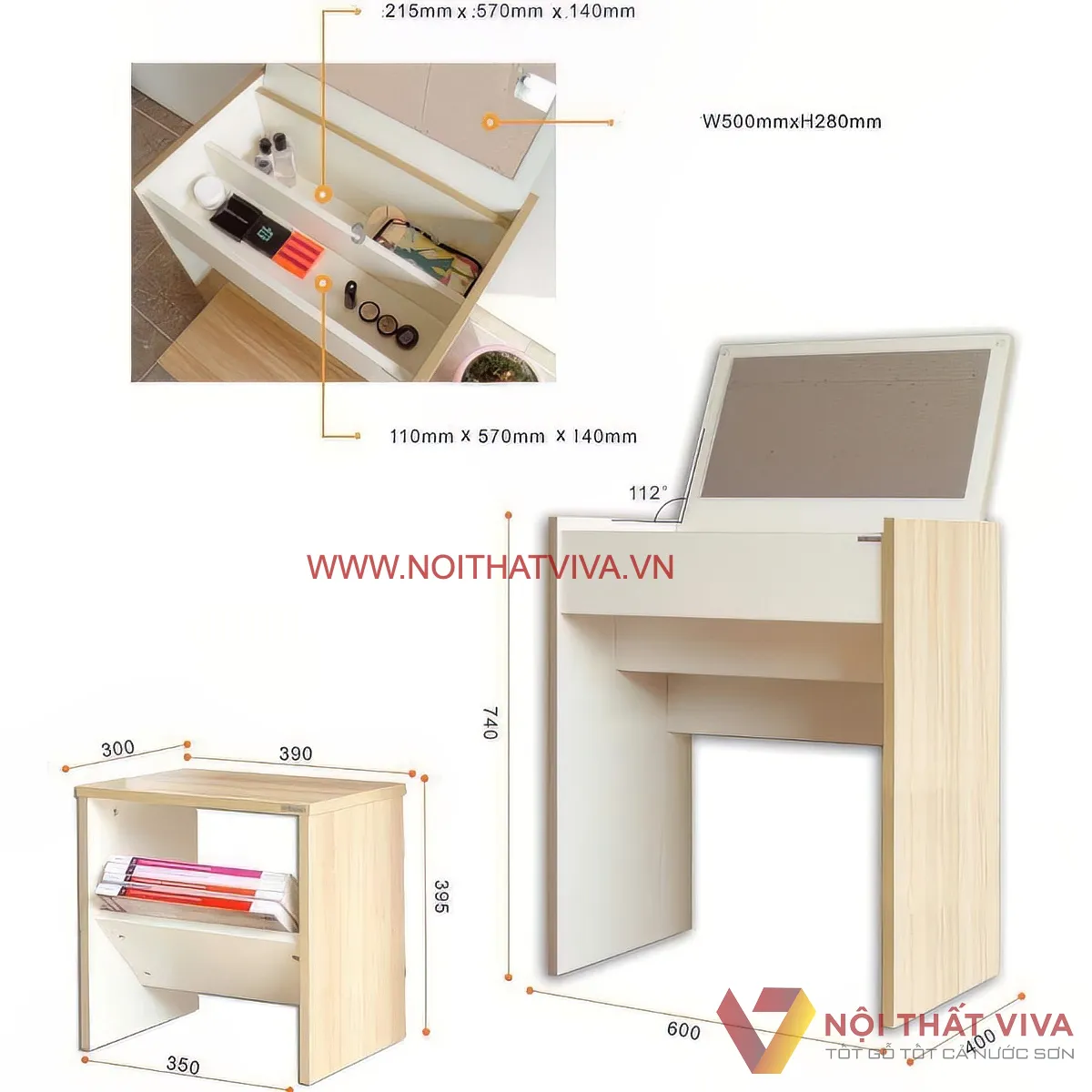 Bàn Trang Điểm Gỗ Công Nghiệp Bàn Trang Điểm Gỗ Công Nghiệp