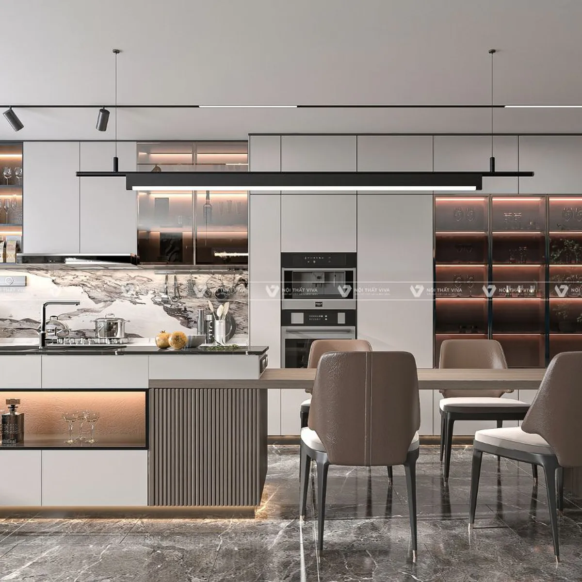 Tủ Bếp Cánh Kính Tủ Bếp Cánh Kính