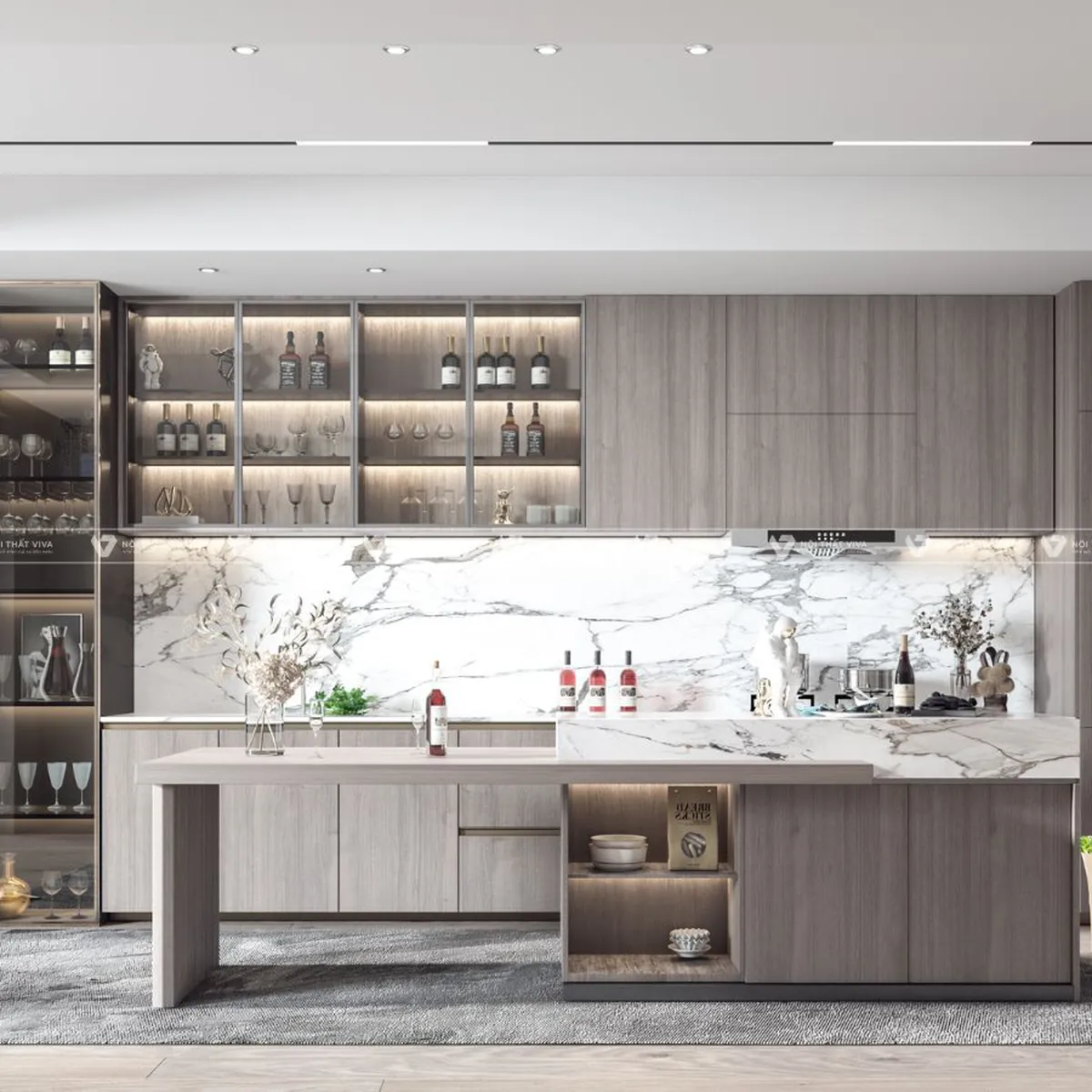 Tủ Bếp Cánh Kính Tủ Bếp Cánh Kính