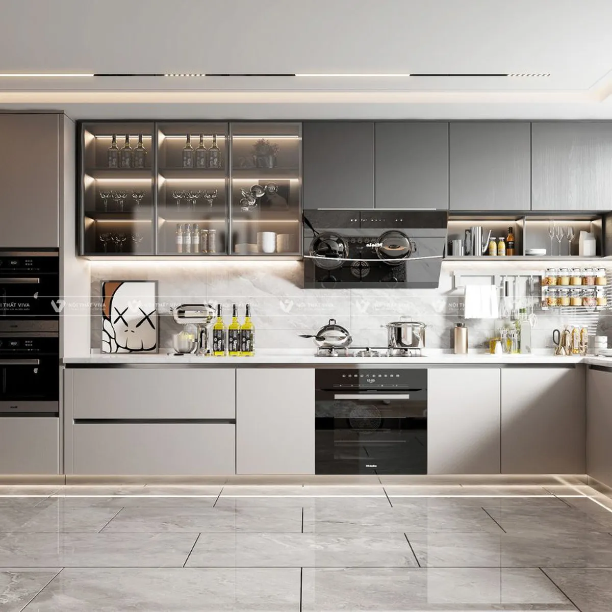 Tủ Bếp Cánh Kính Tủ Bếp Cánh Kính