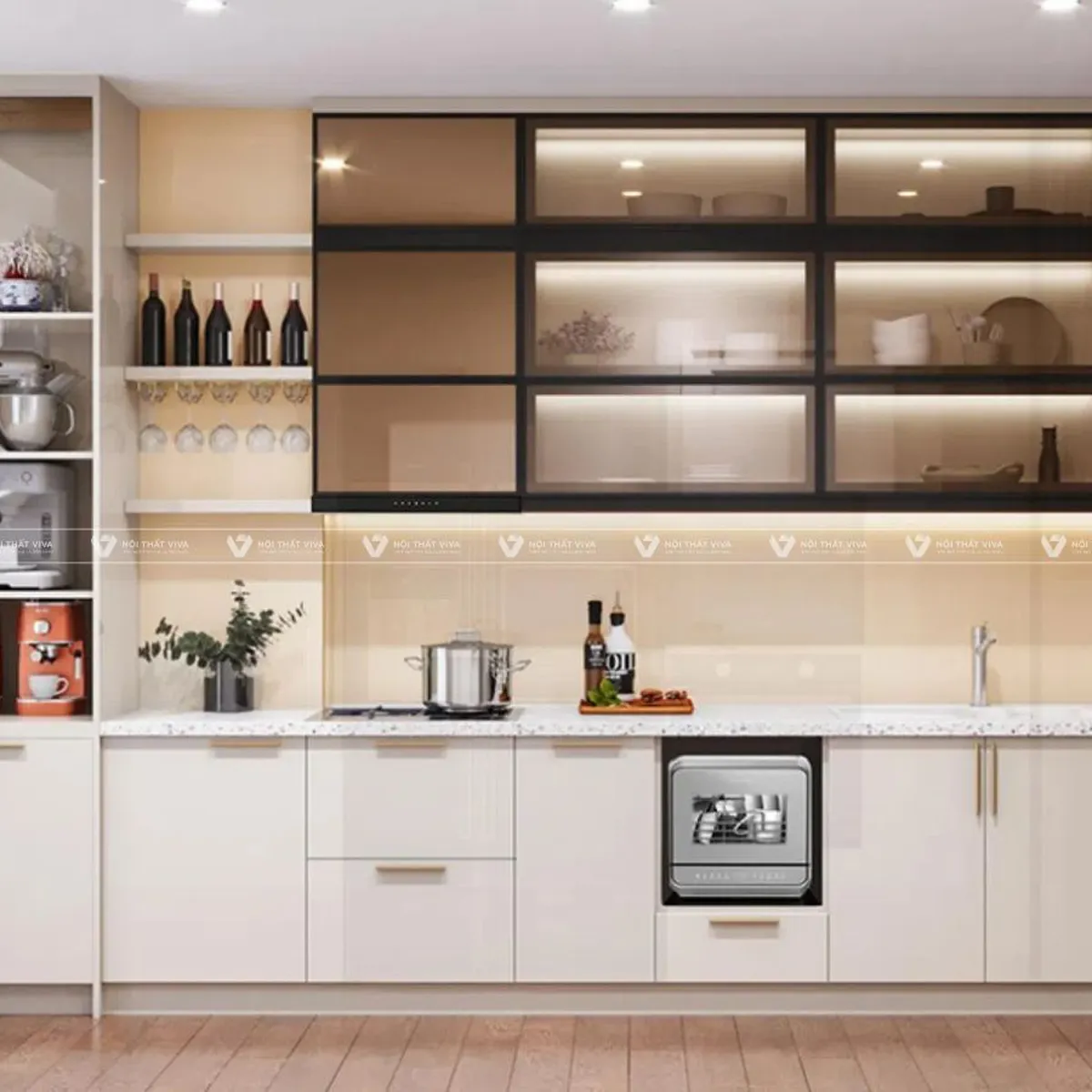 Tủ Bếp Cánh Kính Tủ Bếp Cánh Kính