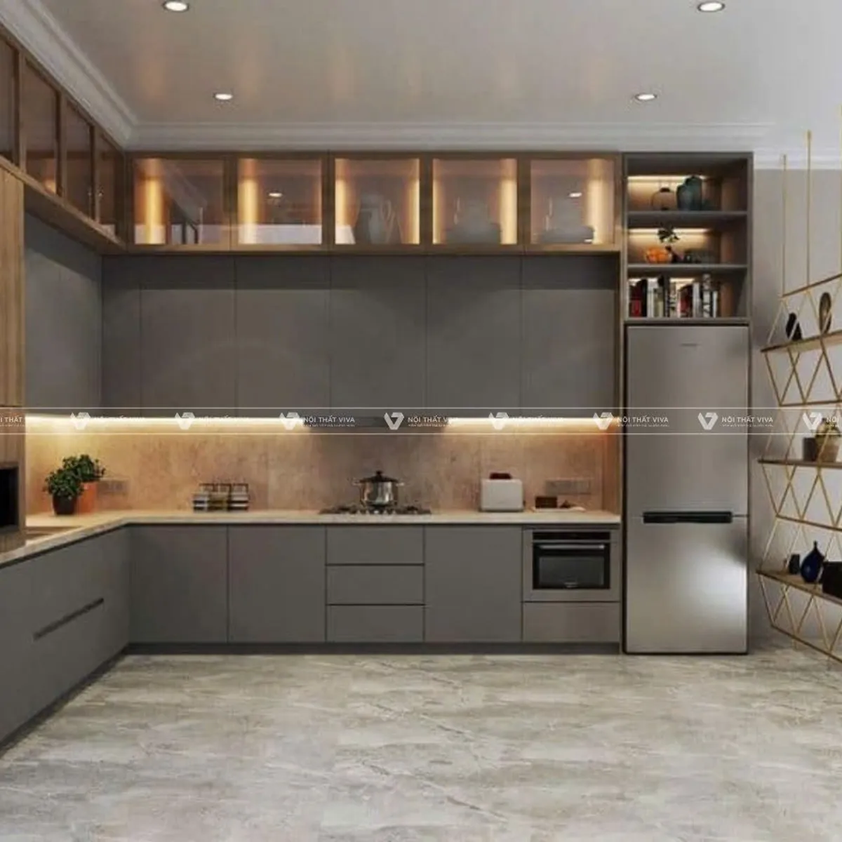 Tủ Bếp Cánh Kính Tủ Bếp Cánh Kính