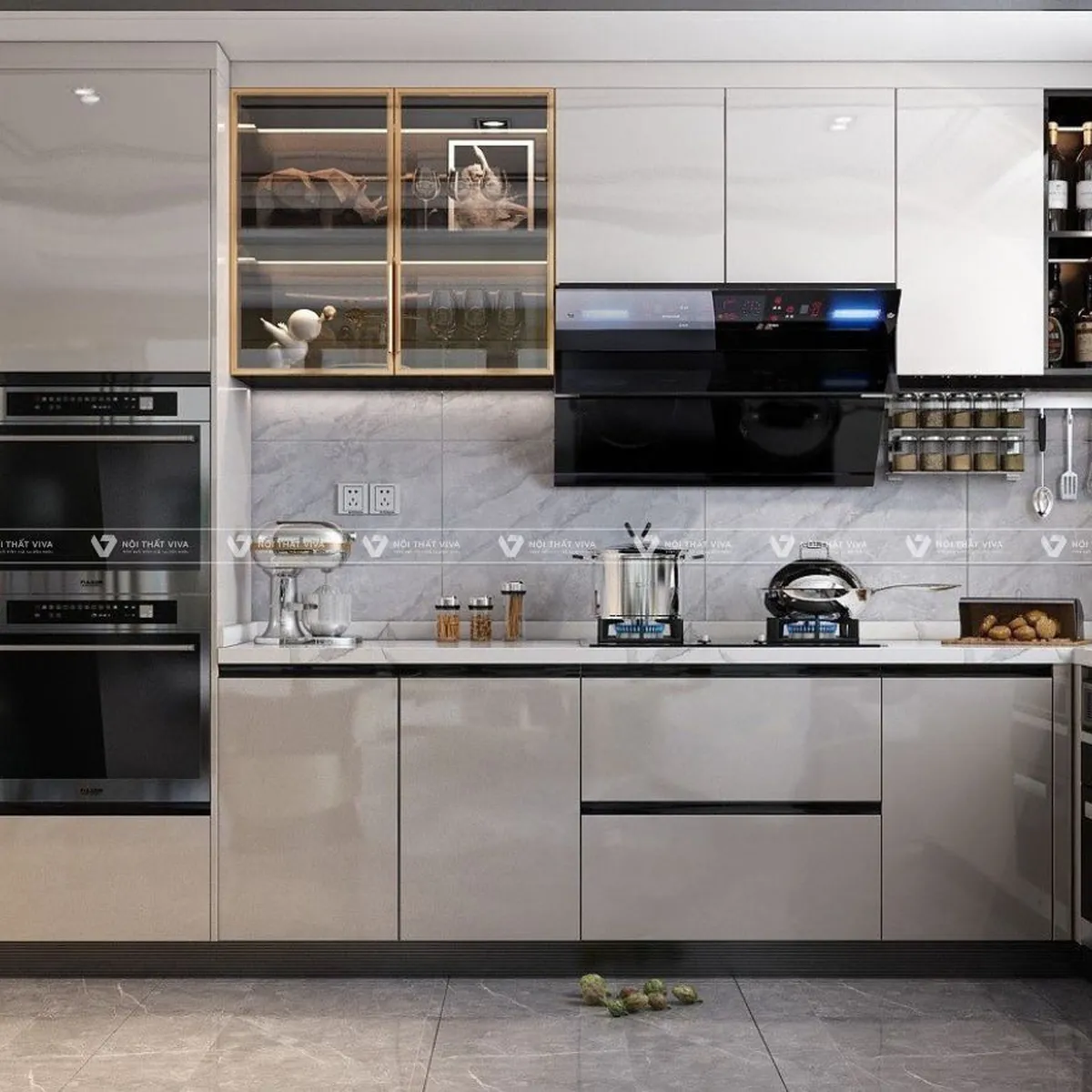 Tủ Bếp Cánh Kính Tủ Bếp Cánh Kính