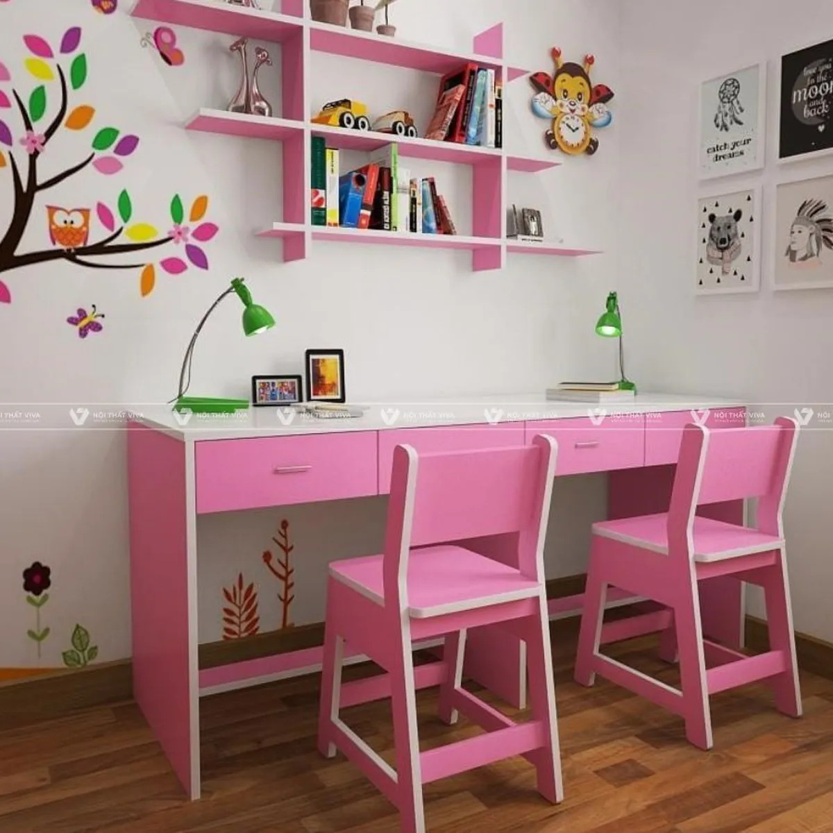 15+ Mẫu bàn học màu hồng siêu đáng yêu cho bé gái đang thịnh hành 15+ Mẫu bàn học màu hồng siêu đáng yêu cho bé gái đang thịnh hành