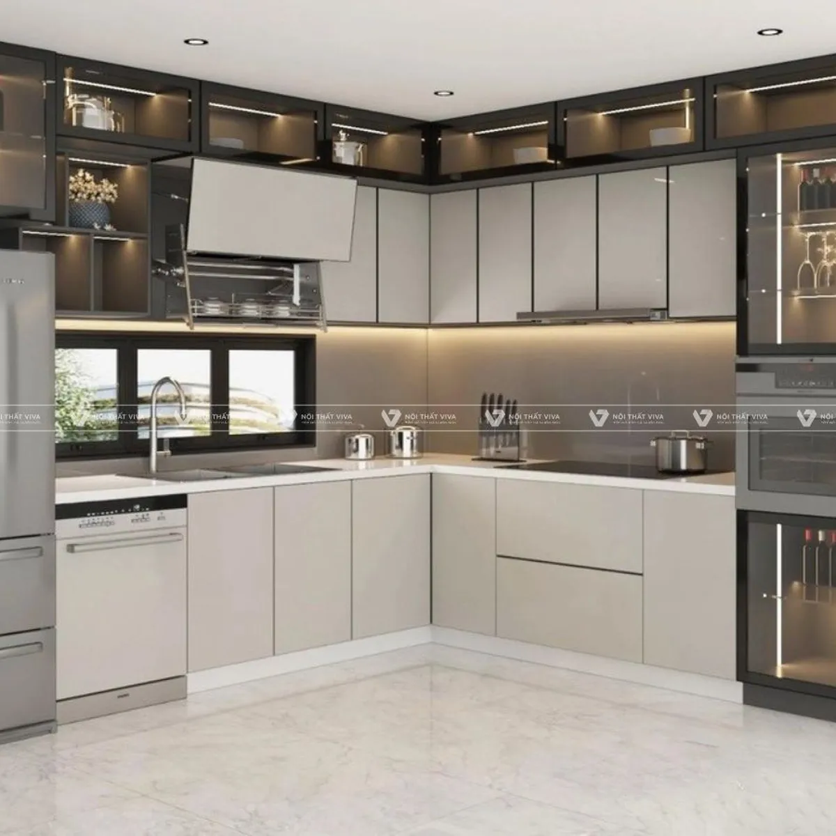 Tủ bếp gỗ công nghiệp Melamine là gì? Ưu điểm, cấu tạo và báo giá chi tiết Tủ bếp gỗ công nghiệp Melamine là gì? Ưu điểm, cấu tạo và báo giá chi tiết