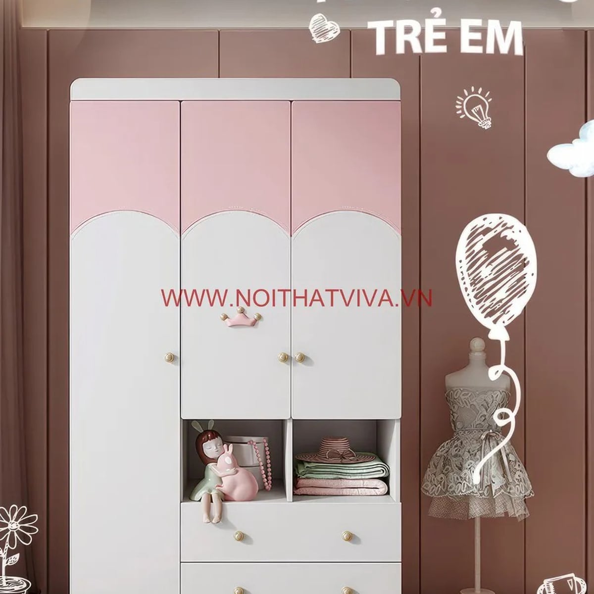 Top 20+ Mẫu Tủ Quần Áo Cho Bé Gái Màu Hồng Đẹp Siêu Dễ Thương 02/2026