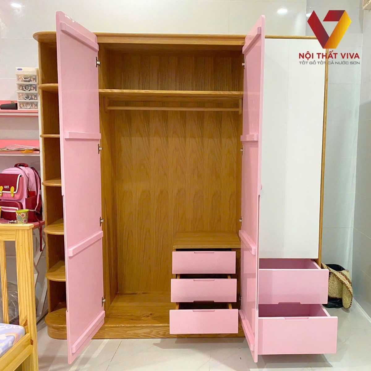 Top 20+ Mẫu Tủ Quần Áo Cho Bé Gái Màu Hồng Đẹp Siêu Dễ Thương 02/2026