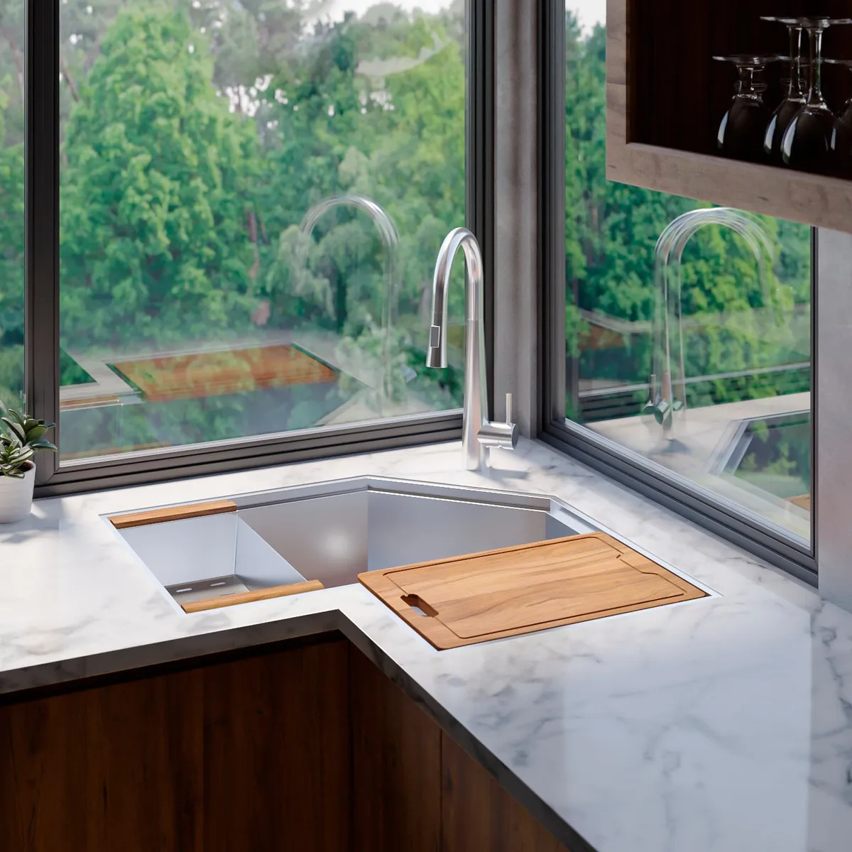 4 Ý Tưởng Bố Trí, Lắp Đặt Chậu Rửa Chén Đặt Góc Vừa Gọn Vừa Đẹp Giá Rẻ 4 Ý Tưởng Bố Trí, Lắp Đặt Chậu Rửa Chén Đặt Góc Vừa Gọn Vừa Đẹp Giá Rẻ