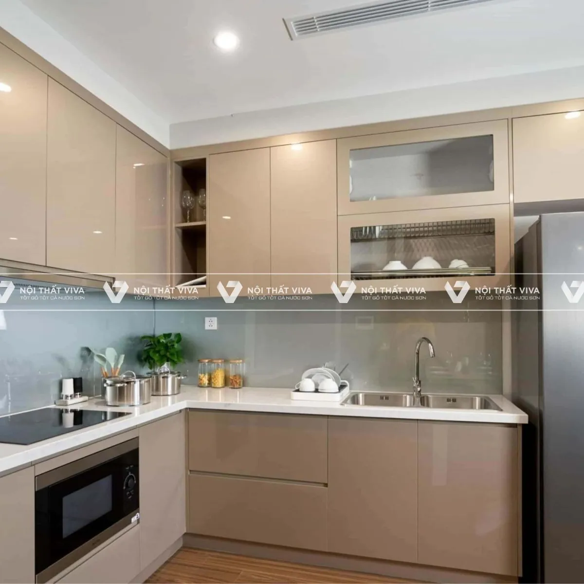 Báo giá tủ bếp MDF phủ Acrylic giá xưởng, kích thước chuẩn trọn gói Báo giá tủ bếp MDF phủ Acrylic giá xưởng, kích thước chuẩn trọn gói