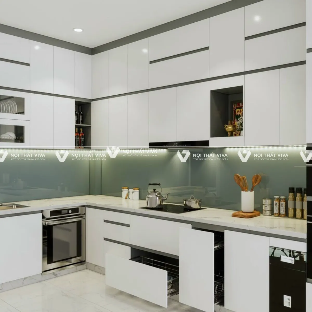 Bộ sưu tập 10 mẫu tủ bếp gỗ công nghiệp chữ L đẹp nhất 2025 Bộ sưu tập 10 mẫu tủ bếp gỗ công nghiệp chữ L đẹp nhất 2025