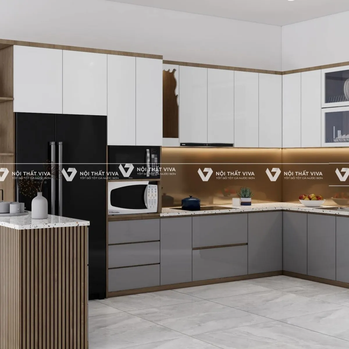 Bộ sưu tập 10 mẫu tủ bếp gỗ công nghiệp chữ L đẹp nhất 2025 Bộ sưu tập 10 mẫu tủ bếp gỗ công nghiệp chữ L đẹp nhất 2025