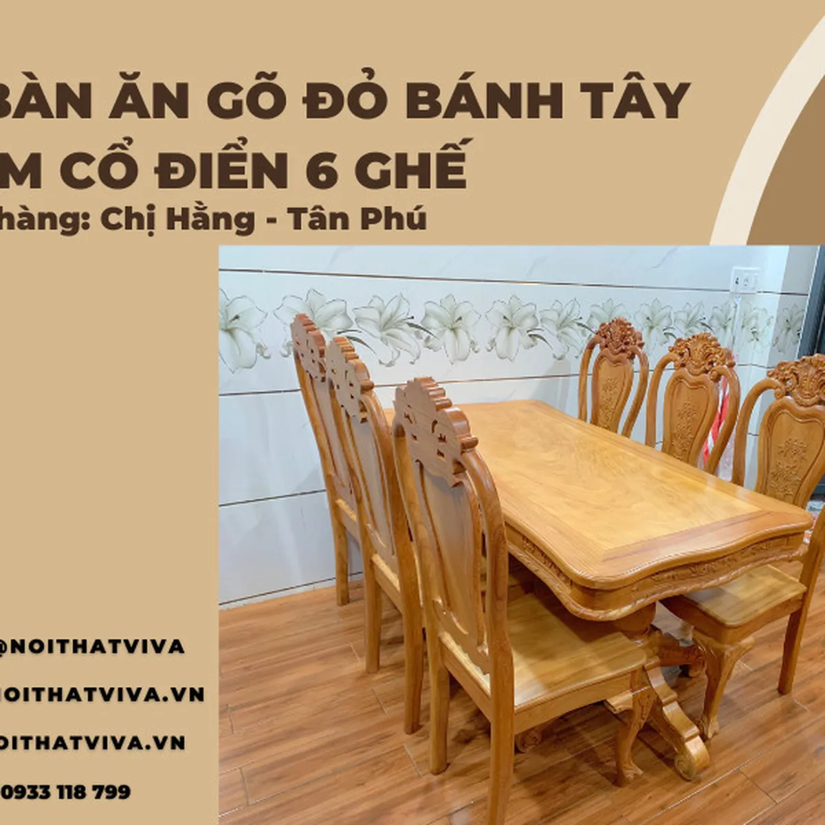 Giao Lắp Bàn Ghế Ăn Gỗ Gõ Đỏ Bánh Tây Chạm Cỗ Điển Chị Hằng - Tân Phú  Giao Lắp Bàn Ghế Ăn Gỗ Gõ Đỏ Bánh Tây Chạm Cỗ Điển Chị Hằng - Tân Phú