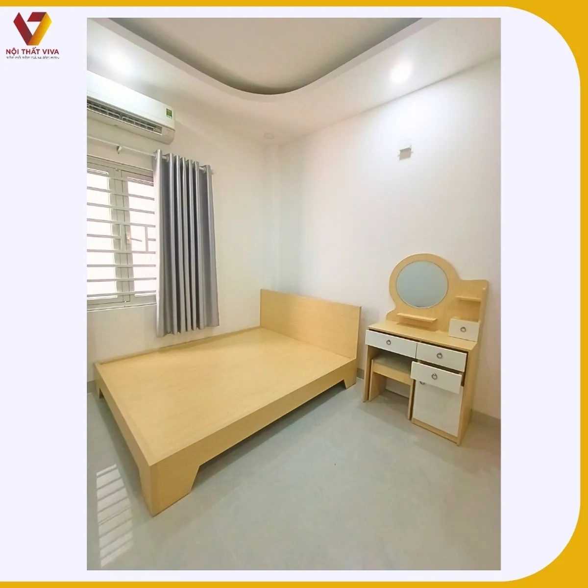 Giao Lắp Combo Nội Thất Phòng Ngủ Gỗ Công Nghiệp Màu Kem Sang Trọng Giao Lắp Combo Nội Thất Phòng Ngủ Gỗ Công Nghiệp Màu Kem Sang Trọng