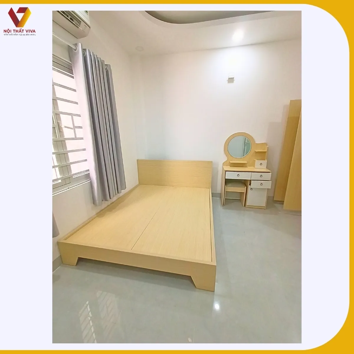 Giao Lắp Combo Nội Thất Phòng Ngủ Gỗ Công Nghiệp Màu Kem Sang Trọng Giao Lắp Combo Nội Thất Phòng Ngủ Gỗ Công Nghiệp Màu Kem Sang Trọng