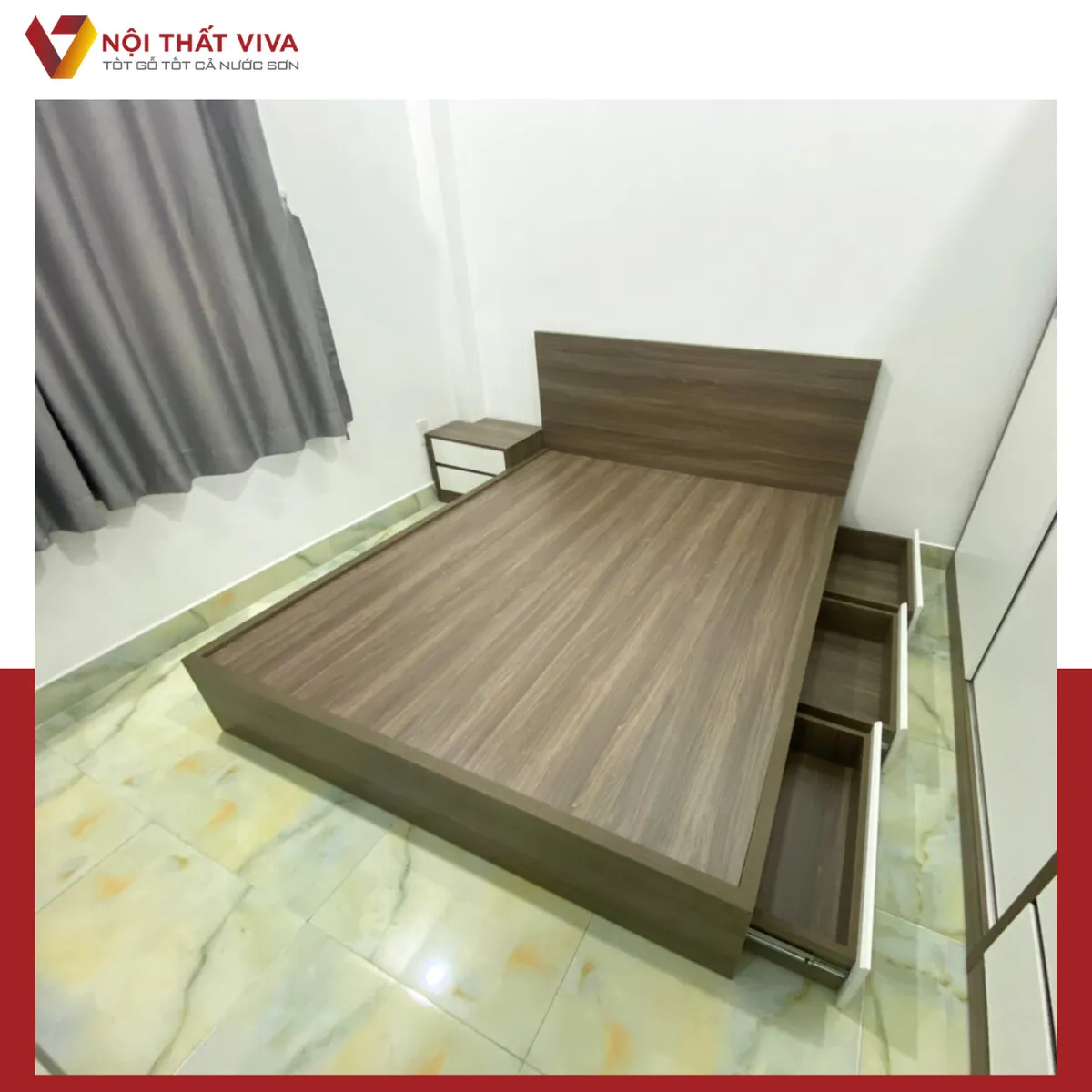 Giao Lắp Trọn Bộ Nội Thất Phòng Ngủ Gỗ MDF Phủ Melamine Màu Xám Giao Lắp Trọn Bộ Nội Thất Phòng Ngủ Gỗ MDF Phủ Melamine Màu Xám