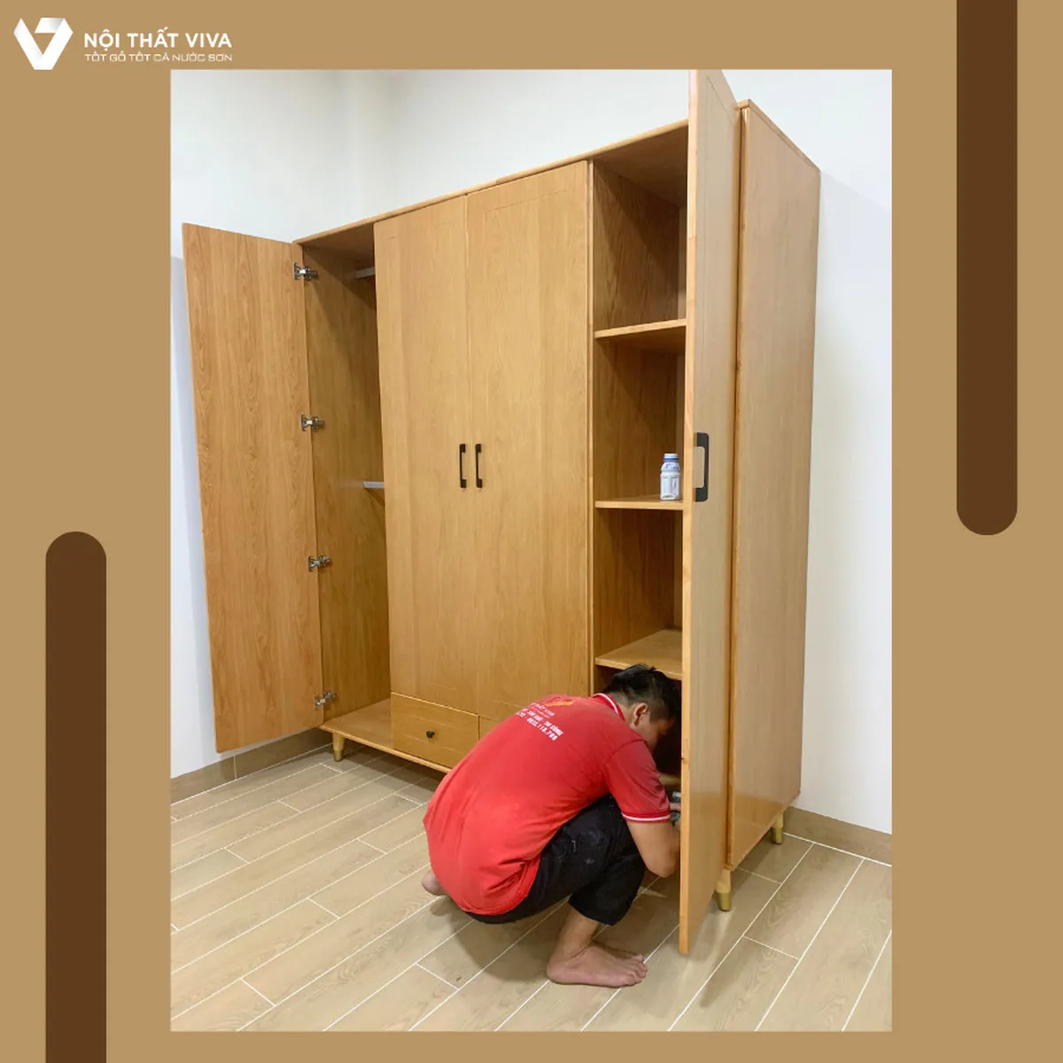 Giao Lắp Tủ Áo Gỗ Ghép Phủ Veneer Sồi Chị Huỳnh Anh - Tân Bình Giao Lắp Tủ Áo Gỗ Ghép Phủ Veneer Sồi Chị Huỳnh Anh - Tân Bình