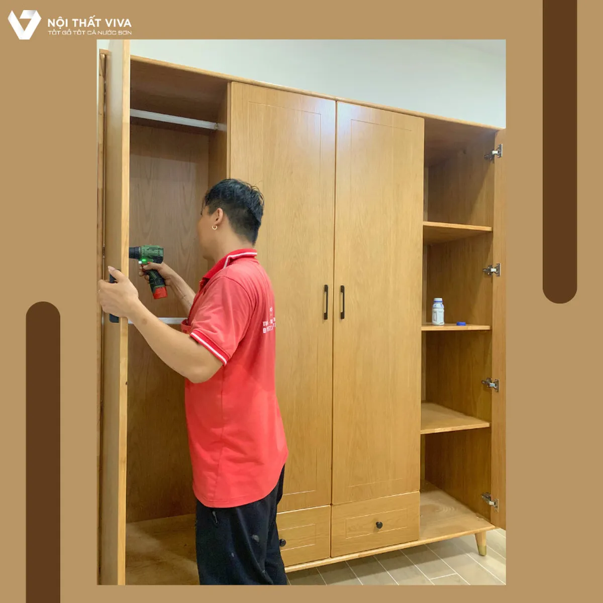 Giao Lắp Tủ Áo Gỗ Ghép Phủ Veneer Sồi Chị Huỳnh Anh - Tân Bình Giao Lắp Tủ Áo Gỗ Ghép Phủ Veneer Sồi Chị Huỳnh Anh - Tân Bình