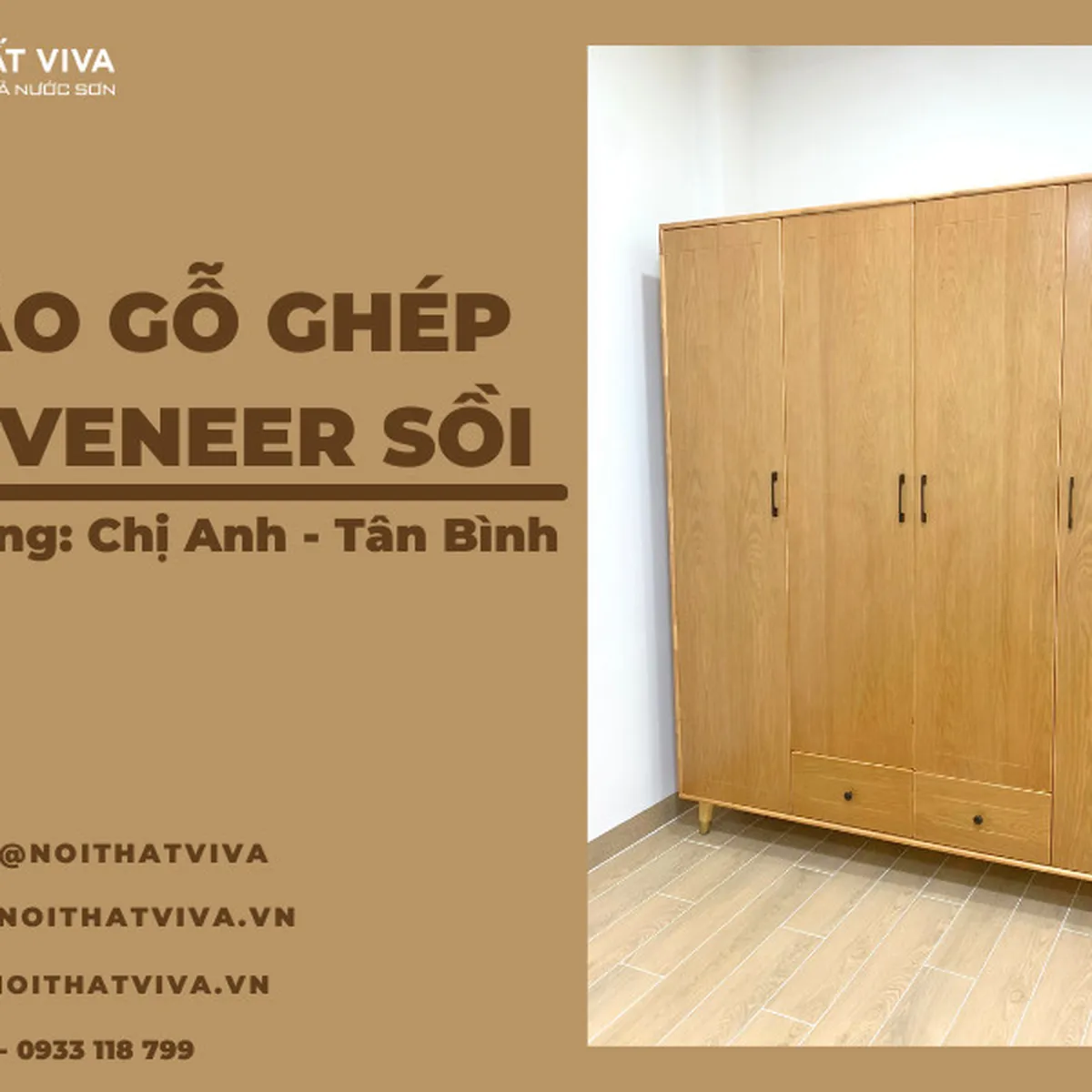 Giao Lắp Tủ Áo Gỗ Ghép Phủ Veneer Sồi Chị Huỳnh Anh - Tân Bình Giao Lắp Tủ Áo Gỗ Ghép Phủ Veneer Sồi Chị Huỳnh Anh - Tân Bình