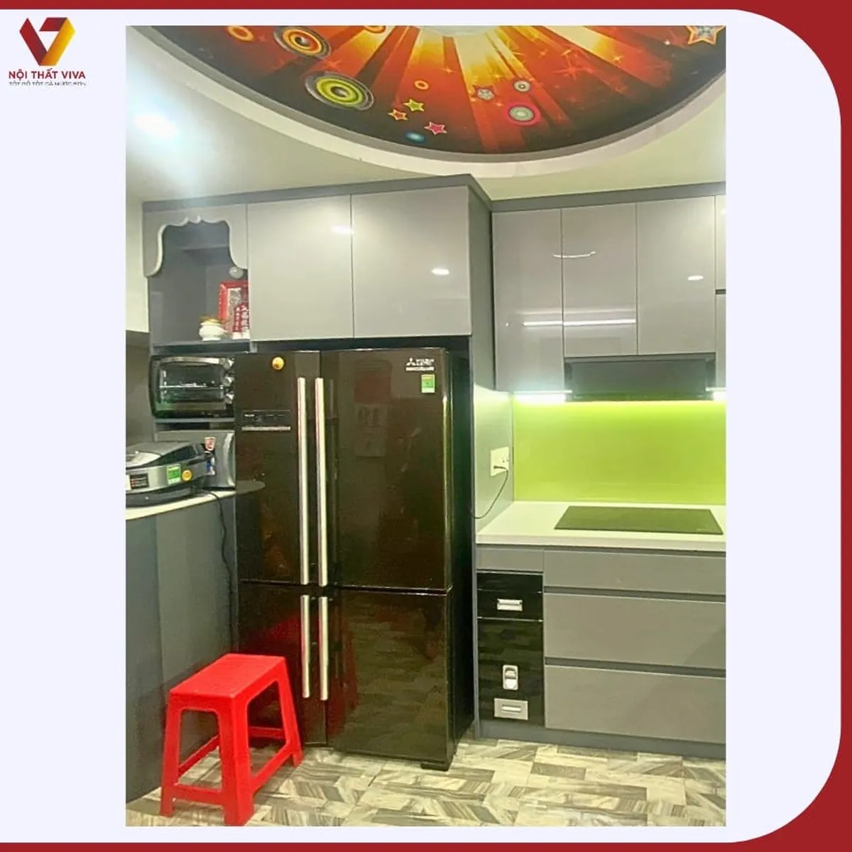 Giao Lắp Tủ Bếp Gỗ Lõi Xanh Chống Ẩm Cánh Phủ Acrylic Màu Xám Hiện Đại Giao Lắp Tủ Bếp Gỗ Lõi Xanh Chống Ẩm Cánh Phủ Acrylic Màu Xám Hiện Đại