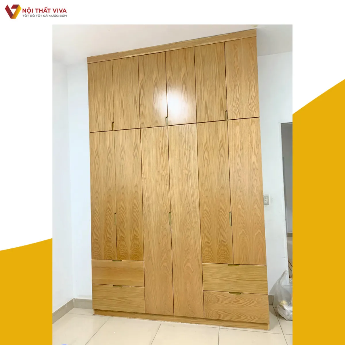 Giao Lắp Tủ Quần Áo Gỗ Cao Su Ghép Phủ Veneer Sồi Chị Như - Thủ Đức Giao Lắp Tủ Quần Áo Gỗ Cao Su Ghép Phủ Veneer Sồi Chị Như - Thủ Đức