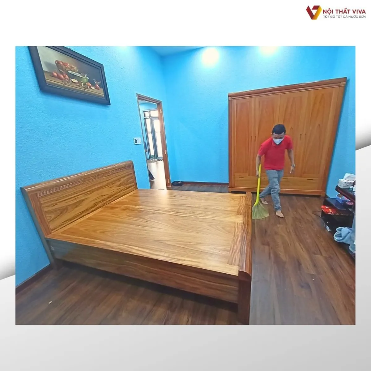 Giao Lắp Tủ Quần Áo Gỗ Gõ Đỏ 4 Cánh Và Giường Ngủ Gỗ Hương Xám Giao Lắp Tủ Quần Áo Gỗ Gõ Đỏ 4 Cánh Và Giường Ngủ Gỗ Hương Xám