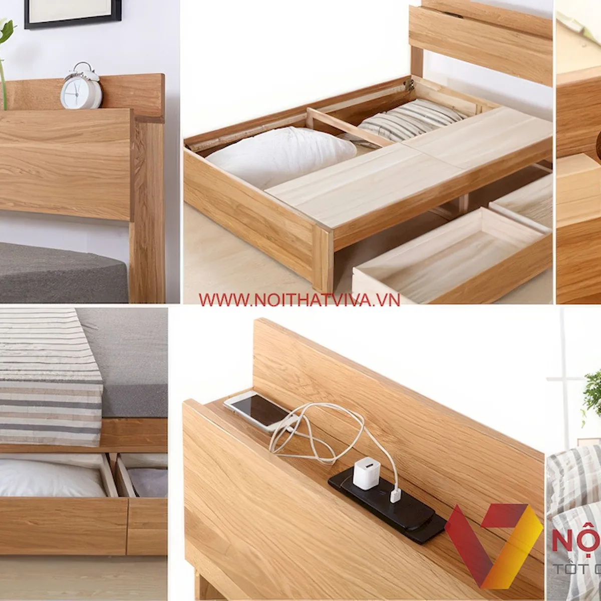 Giường Ngủ Gỗ Sồi Giường Ngủ Gỗ Sồi