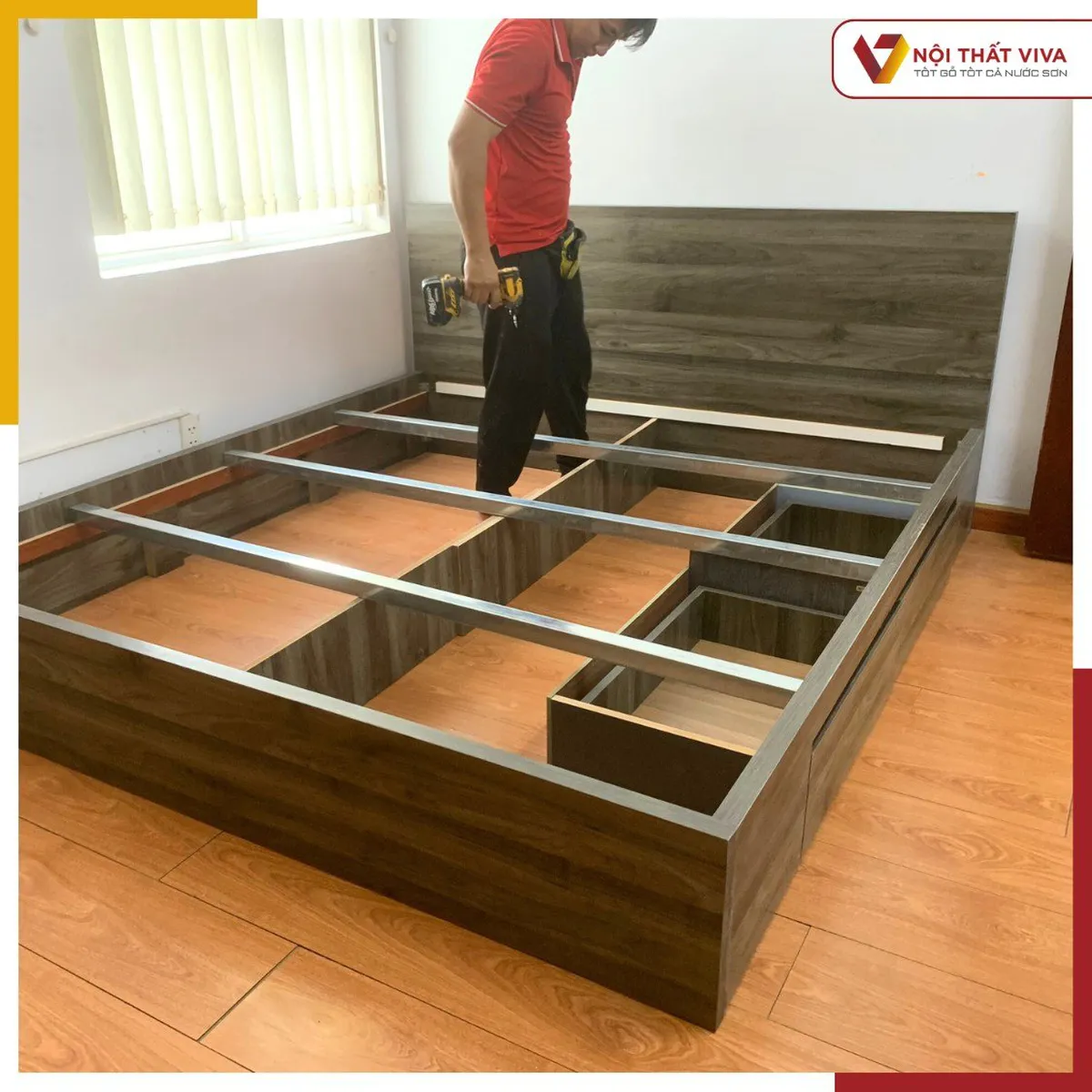 Giường Ngủ 1m6 Có Ngăn Kéo Gỗ MDF Cao Cấp - Thiết Kế Hiện Đại  Giường Ngủ 1m6 Có Ngăn Kéo Gỗ MDF Cao Cấp - Thiết Kế Hiện Đại