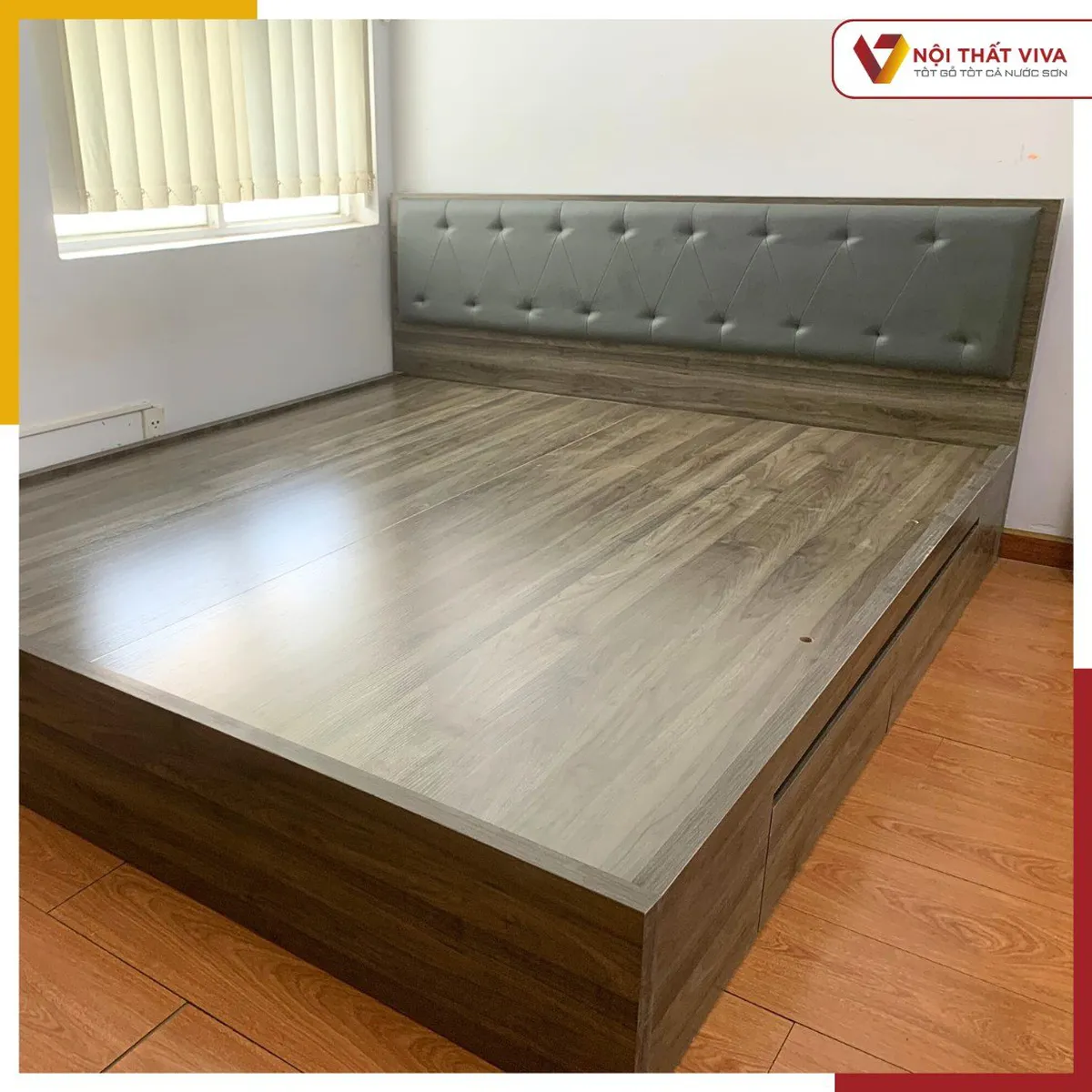 Giường Ngủ 1m6 Có Ngăn Kéo Gỗ MDF Cao Cấp - Thiết Kế Hiện Đại  Giường Ngủ 1m6 Có Ngăn Kéo Gỗ MDF Cao Cấp - Thiết Kế Hiện Đại