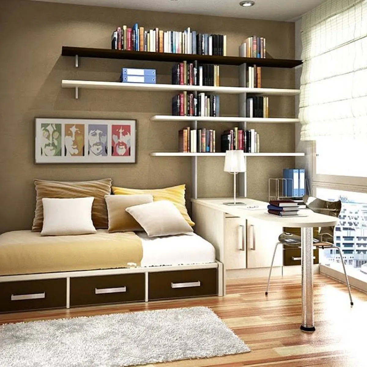 Top 10 mẫu kệ sách treo tường trong phòng ngủ đẹp & đa dụng