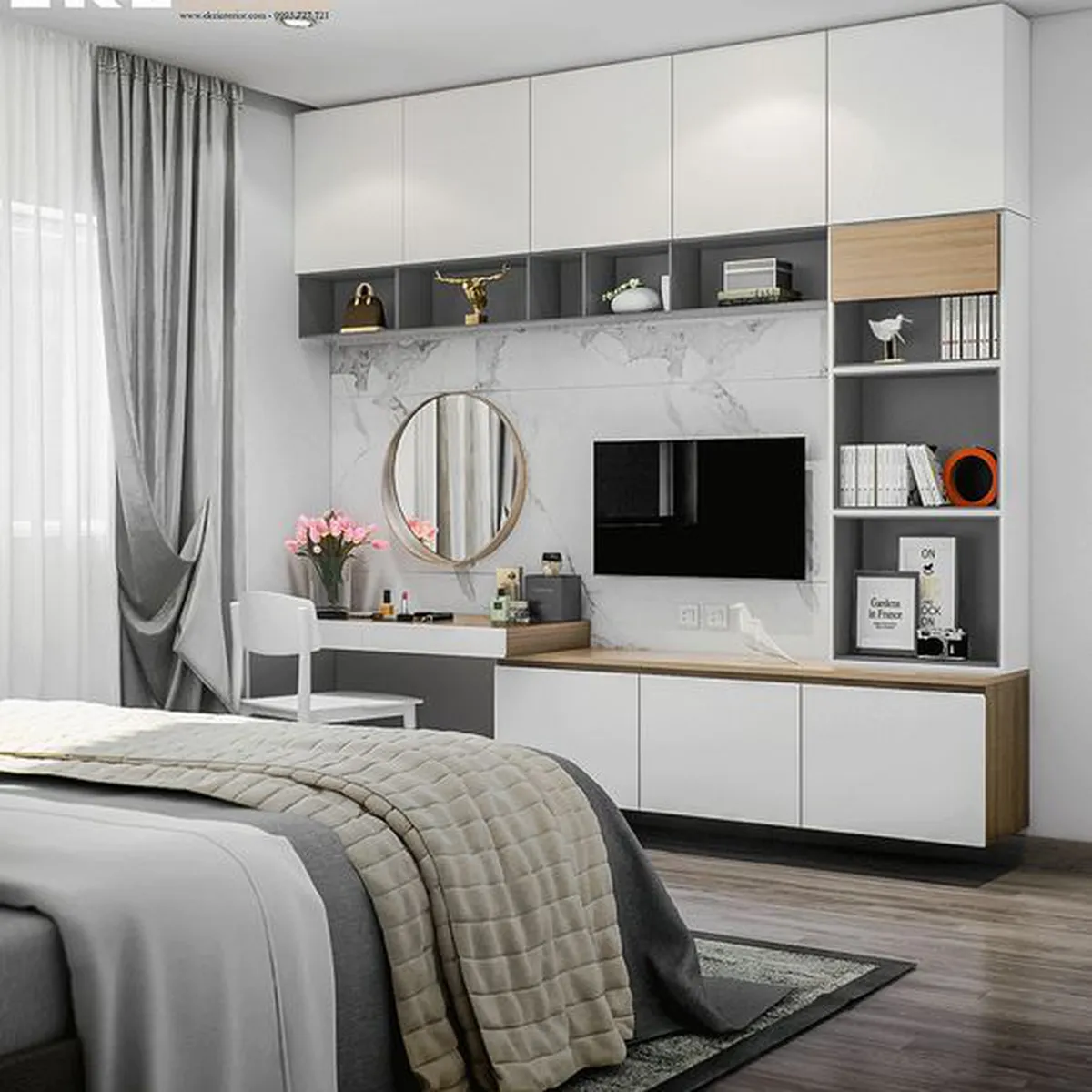 Gợi ý những cách trang trí kệ tivi trong phòng ngủ ấn tượng Gợi ý những cách trang trí kệ tivi trong phòng ngủ ấn tượng