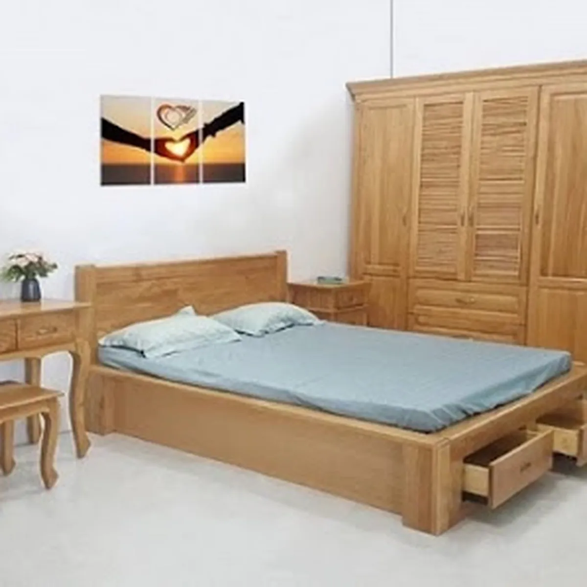 Combo nội thất phòng ngủ gỗ tự nhiên Combo nội thất phòng ngủ gỗ tự nhiên
