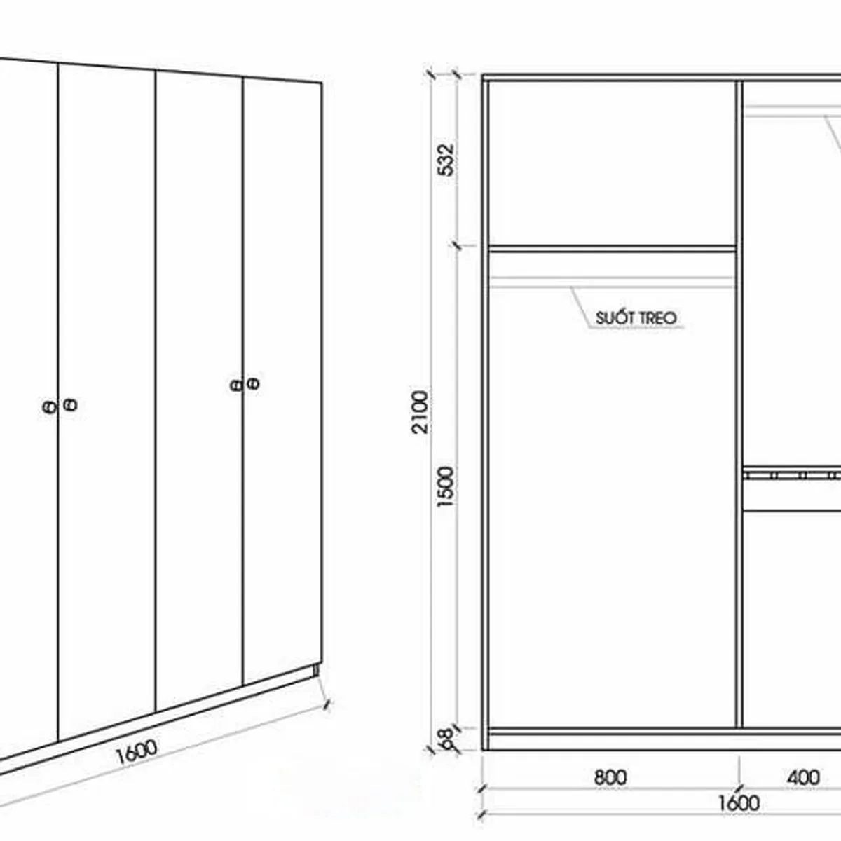 Kích thước tủ quần áo tiêu chuẩn, hợp phong thủy phổ biến hiện nay Kích thước tủ quần áo tiêu chuẩn, hợp phong thủy phổ biến hiện nay