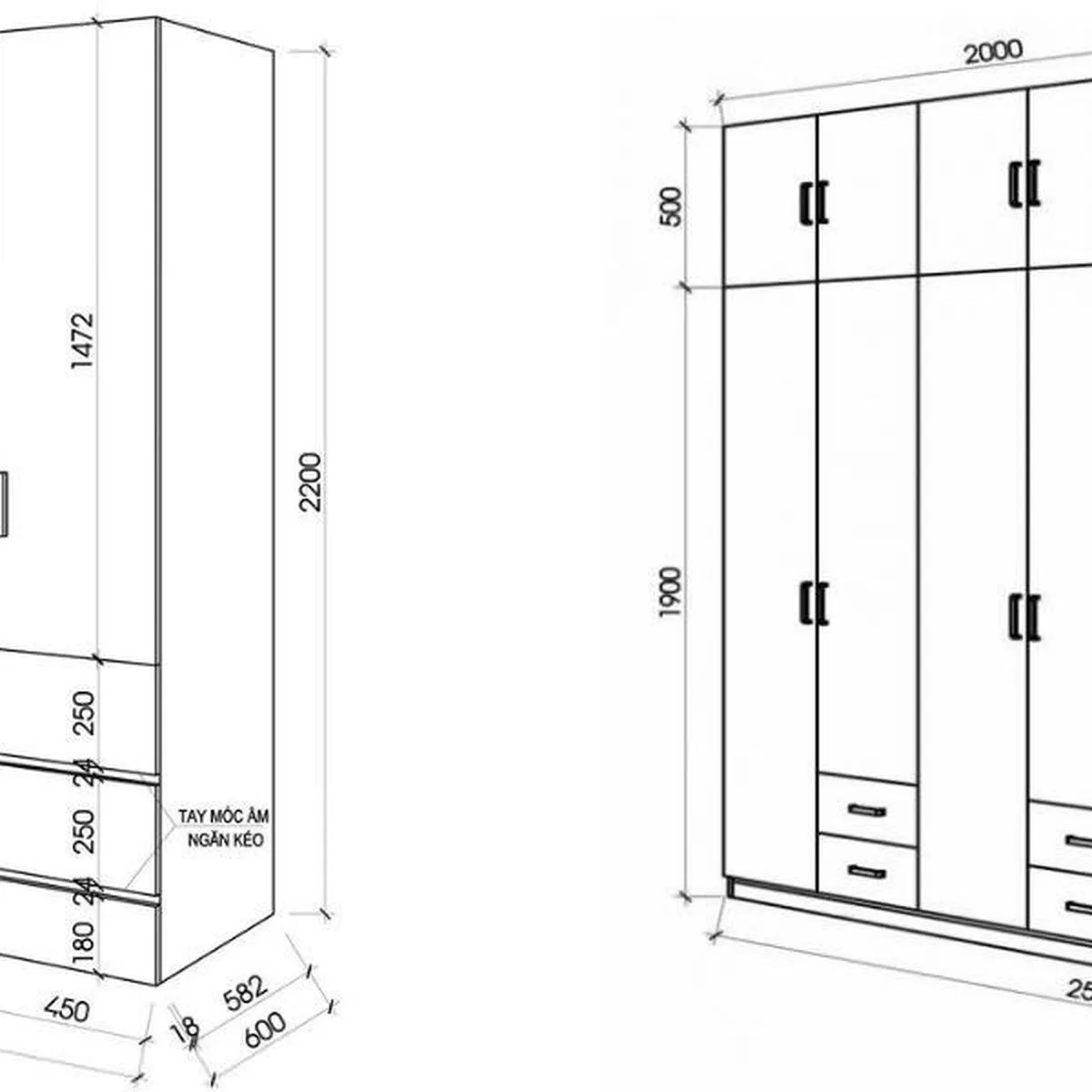 Kích thước tủ quần áo tiêu chuẩn, hợp phong thủy phổ biến hiện nay Kích thước tủ quần áo tiêu chuẩn, hợp phong thủy phổ biến hiện nay
