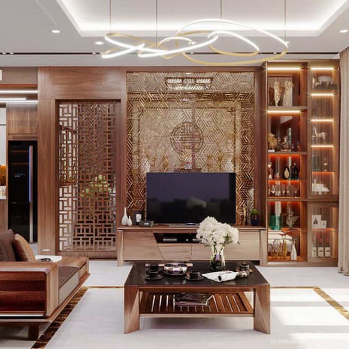 Những mẫu tủ trang trí phòng khách đẹp đón đầu xu hướng nội thất hiện đại