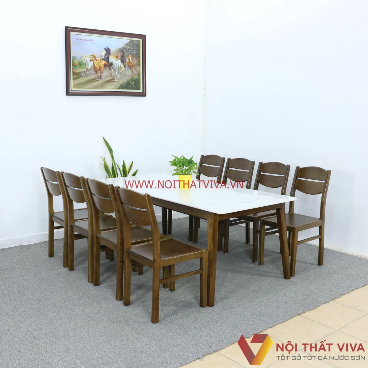 Tạo điểm nhấn cho không phòng bếp rộng lớn với bàn ăn mặt đá 8 ghế Tạo điểm nhấn cho không phòng bếp rộng lớn với bàn ăn mặt đá 8 ghế