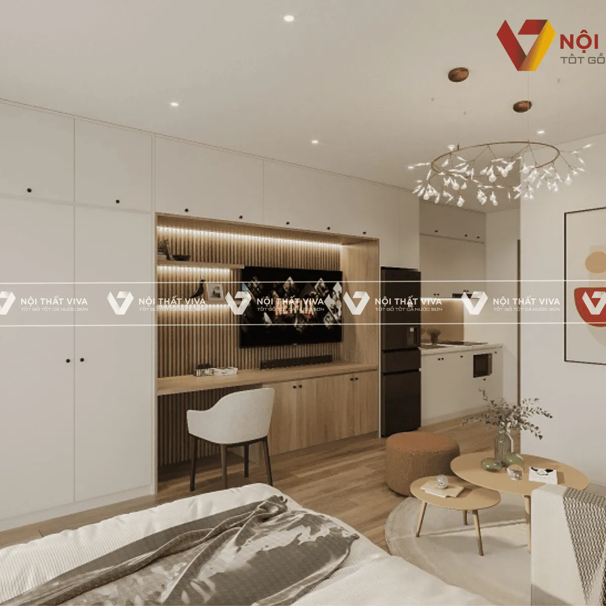 TOP 10 thiết kế nội thất chung cư 45m2 đẹp, tối ưu công năng 2025 TOP 10 thiết kế nội thất chung cư 45m2 đẹp, tối ưu công năng 2025