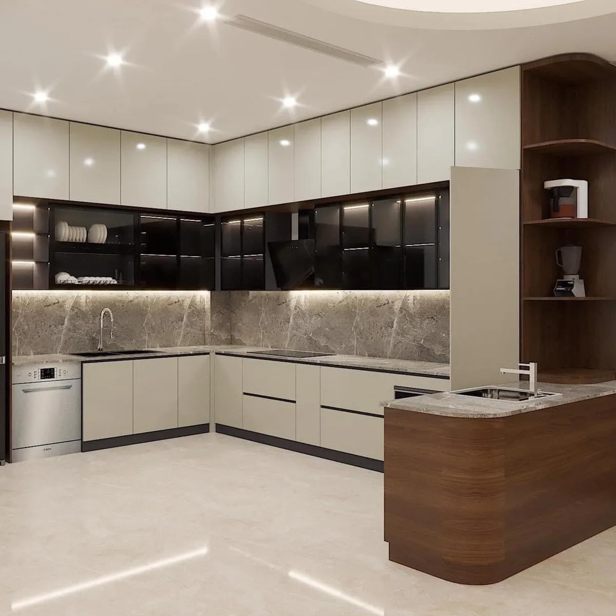 Tủ Bếp Cánh Kính Tủ Bếp Cánh Kính