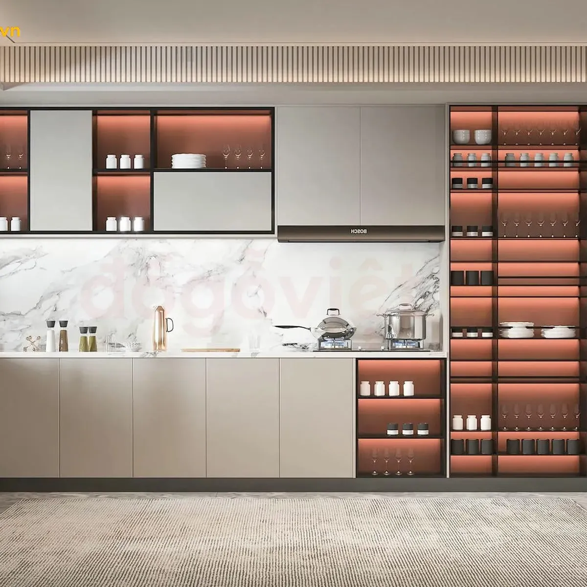 Tủ Bếp Cánh Kính Tủ Bếp Cánh Kính