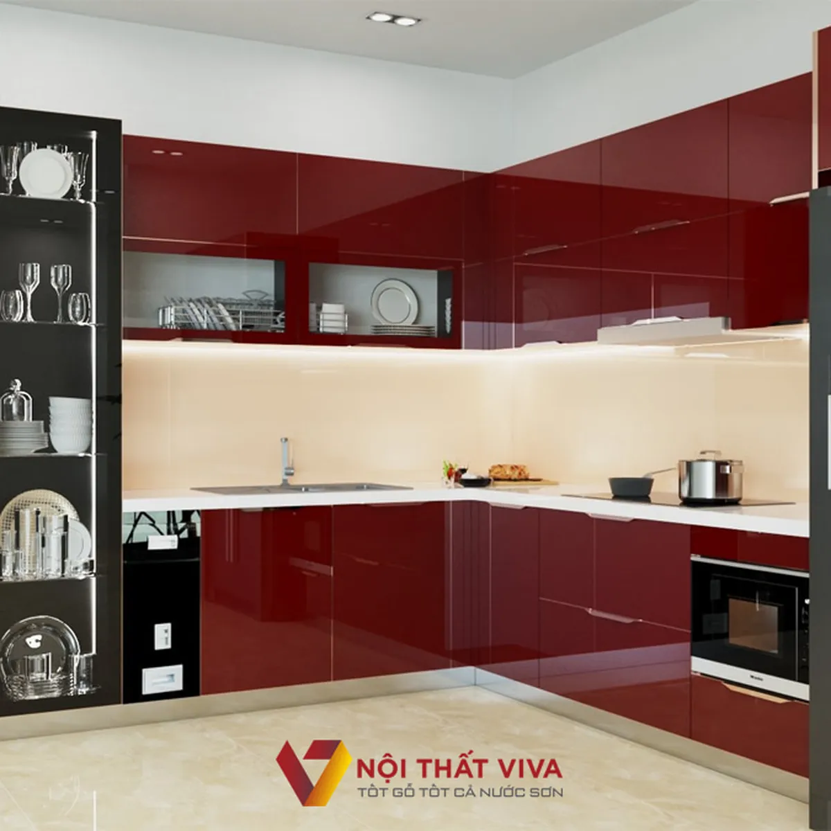 Tủ Bếp Cánh Kính Tủ Bếp Cánh Kính