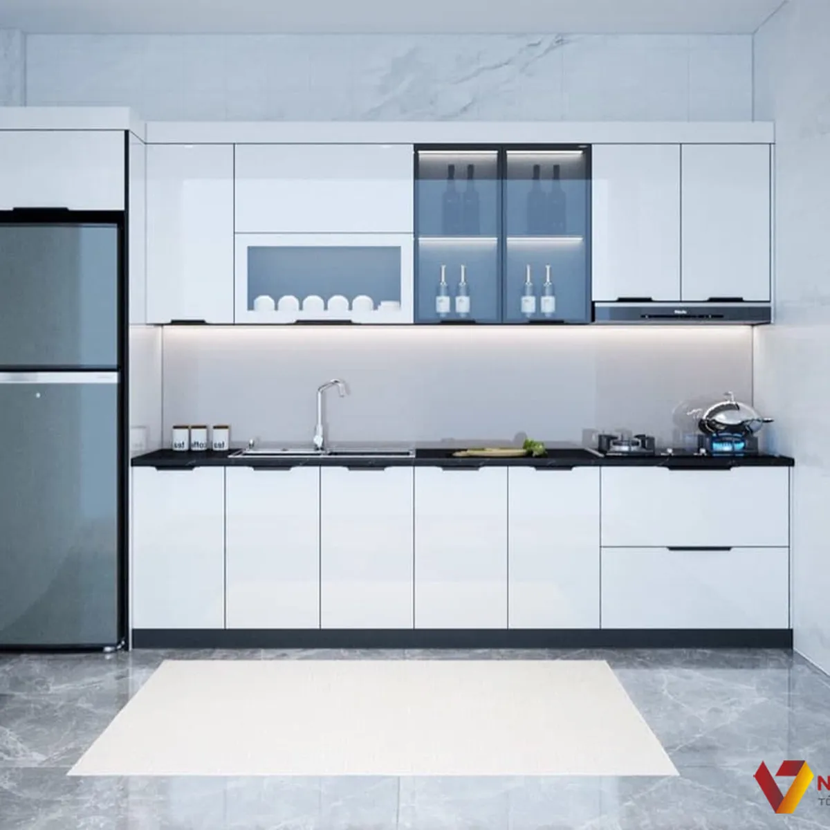 Tủ Bếp Cánh Kính Tủ Bếp Cánh Kính