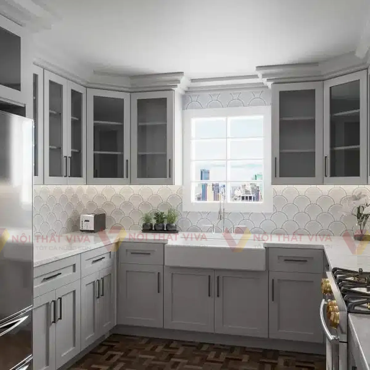 Tủ Bếp Cánh Kính Tủ Bếp Cánh Kính