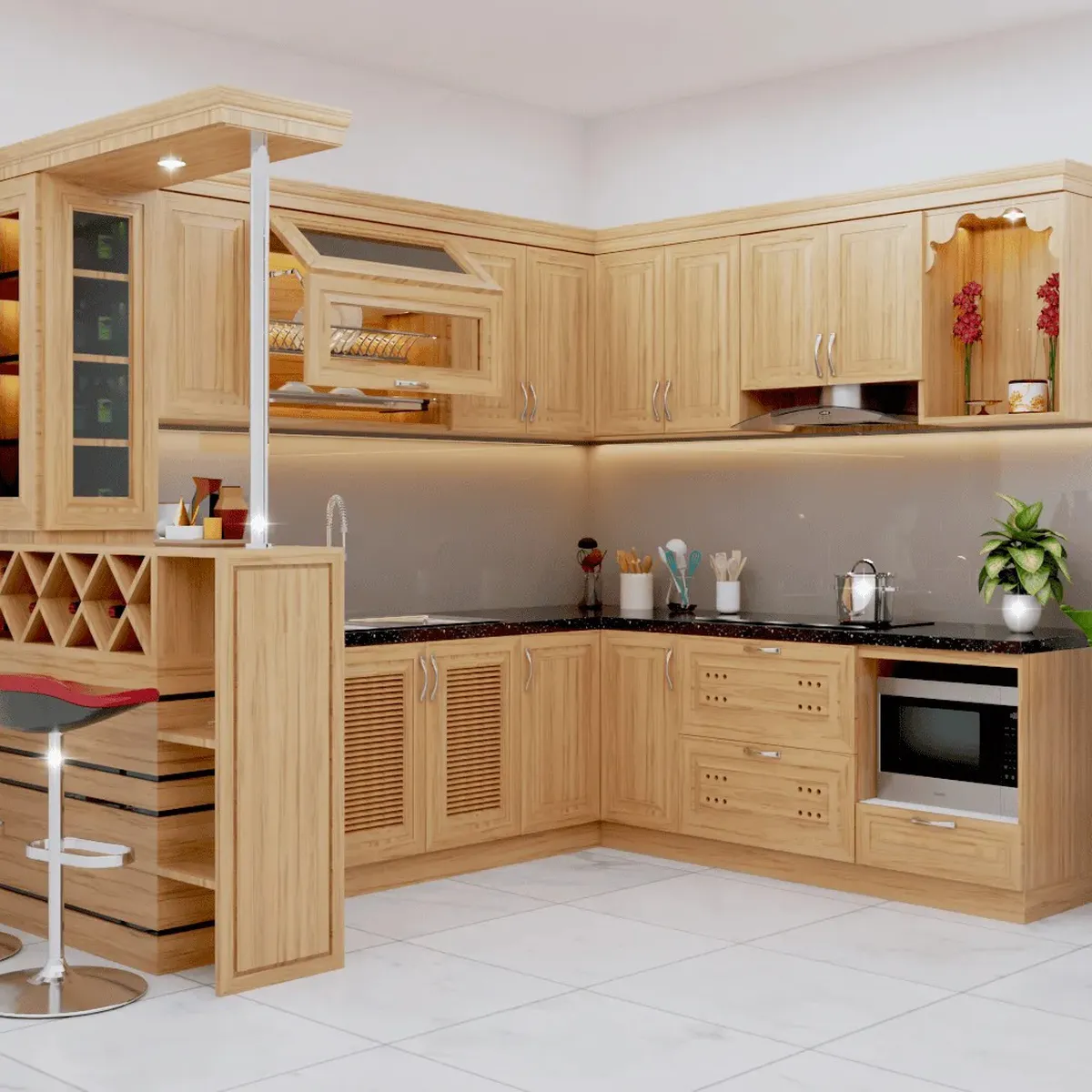Tủ Bếp Gỗ Tự Nhiên Tủ Bếp Gỗ Tự Nhiên